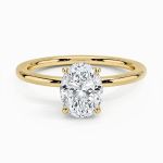 14 Ayar Altın 1 Karat Oval Mozanit Yüzük resmi