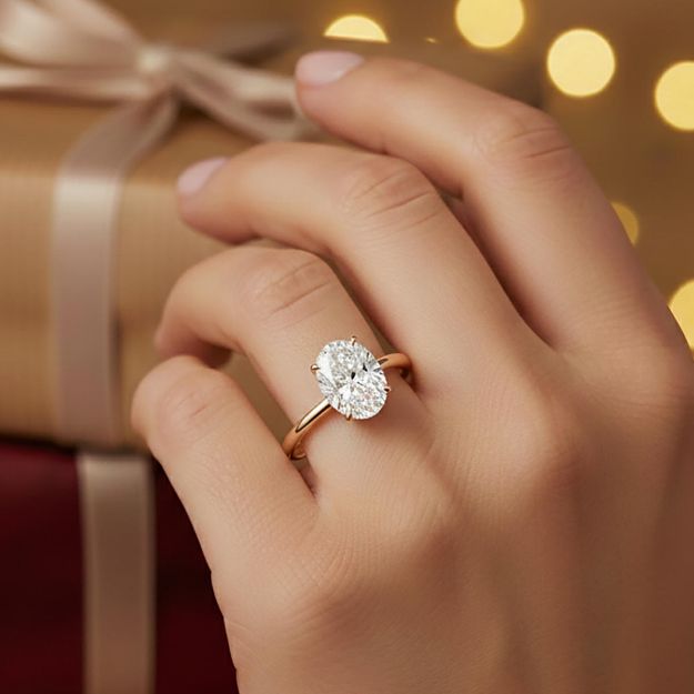 1,50 Karat Mozanit Tektaş Yüzük - 14 Ayar Rose Altın