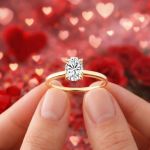 0,50 Karat Mossanite Oval Kesim Tektaş Yüzük