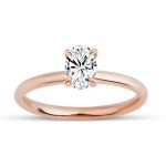 0,50 Karat Rose Altın Mozanit Tektaş Yüzük resmi