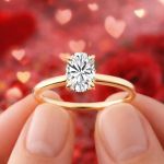 0,50 Karat Rose Altın Mozanit Tektaş Yüzük resmi