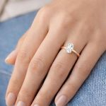 0,50 Karat Rose Altın Mozanit Tektaş Yüzük resmi