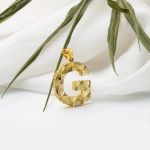 14 Ayar Altın İşlemeli G Harf Kolye Ucu