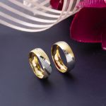 İki Renkli Tek 14 Ayar Altın Kadın Alyans resmi