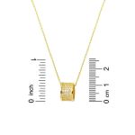 Taşlı Alyans Halka Altın Kolye