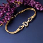 D Harfi Örgü Zincir Altın Bileklik