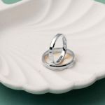 Klasik Köşeli Beyaz Altın 14 Ayar Kadın Alyans 3 mm.  resmi