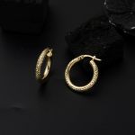 Parıltılı 14 Ayar İtalyan Halka Altın Küpe